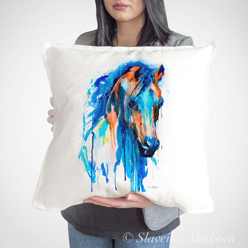 Slaveika Aladjova - Horse Throw Pillow